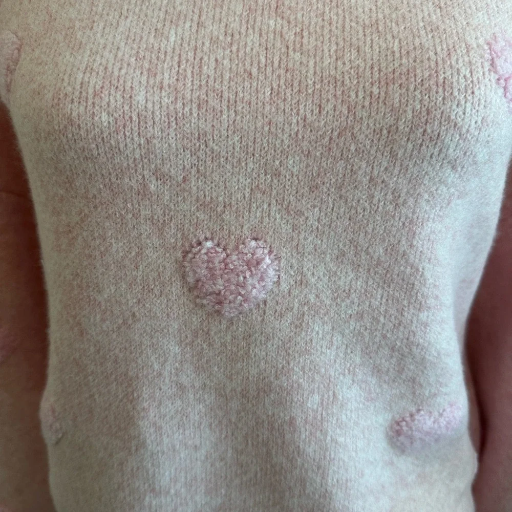 Pink Heart Pattern Sweater - Picture 3 of 3